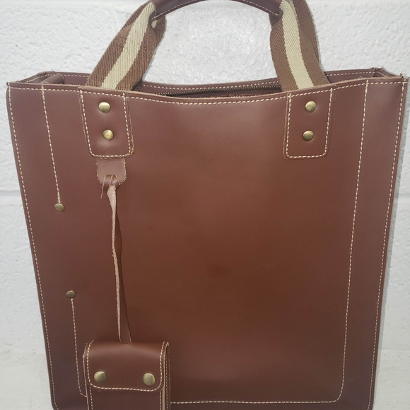 A.P.C Brown Leather Tote W/Wallet - Picture 5 of 6
